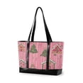 thumbnail image 1 of FORMRS Canvas Laptop Tote Bag for Women with 15.6" Computer Compartments Shoulder Handbag, Pink Gingerbread House, 1 of 7