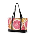 thumbnail image 1 of FORMRS Canvas Laptop Tote Bag for Women with 15.6" Computer Compartments Shoulder Handbag, Pink Grapefruit Slices, 1 of 7