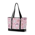 thumbnail image 1 of FORMRS Canvas Laptop Tote Bag for Women with 15.6" Computer Compartments Shoulder Handbag, Pink Halloween, 1 of 7