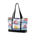 thumbnail image 1 of FORMRS Canvas Laptop Tote Bag for Women with 15.6" Computer Compartments Shoulder Handbag, Pink Hand Drawn Sailboats, 1 of 7