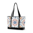 thumbnail image 1 of FORMRS Canvas Laptop Tote Bag for Women with 15.6" Computer Compartments Shoulder Handbag, Pink Mosaic Pattern, 1 of 7