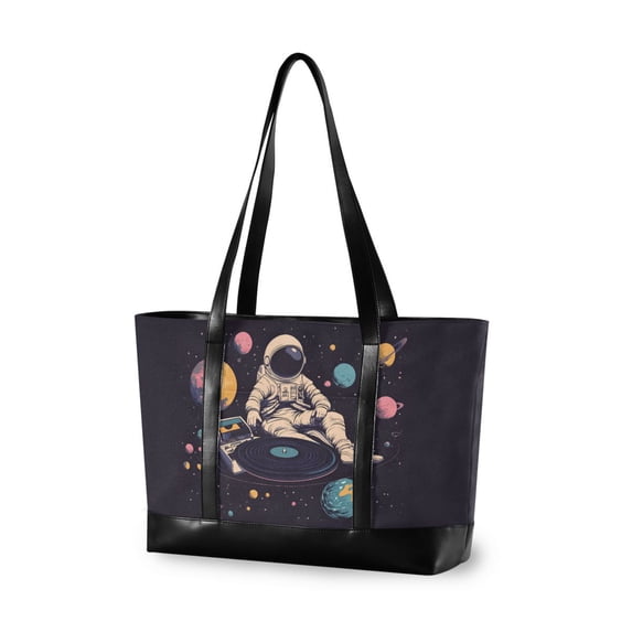 FORMRS Canvas Laptop Tote Bag for Women with 15.6" Computer Compartments Shoulder Handbag, Pink Record