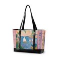 thumbnail image 1 of FORMRS Canvas Laptop Tote Bag for Women with 15.6" Computer Compartments Shoulder Handbag, Pink Seaside Boat, 1 of 7