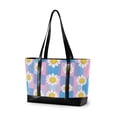 thumbnail image 1 of FORMRS Canvas Laptop Tote Bag for Women with 15.6" Computer Compartments Shoulder Handbag, Playful Daisy, 1 of 7