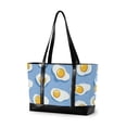 thumbnail image 1 of FORMRS Canvas Laptop Tote Bag for Women with 15.6" Computer Compartments Shoulder Handbag, Playful Fried Eggs, 1 of 7