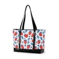 thumbnail image 1 of FORMRS Canvas Laptop Tote Bag for Women with 15.6" Computer Compartments Shoulder Handbag, Playful Strawberries, 1 of 7