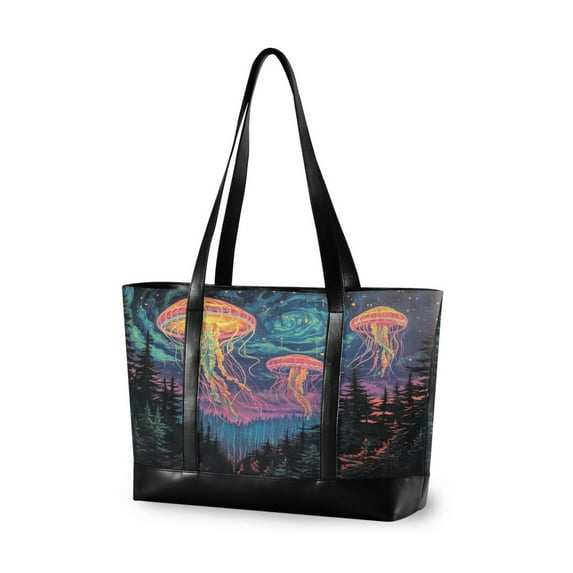 FORMRS Laptop Tote Bag for Women with 15.6" Computer Compartments Handbag, Psychedelic Jellyfish