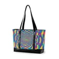 thumbnail image 1 of FORMRS Canvas Laptop Tote Bag for Women with 15.6" Computer Compartments Shoulder Handbag, Psychedelic Pattern, 1 of 7