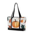 thumbnail image 1 of FORMRS Canvas Laptop Tote Bag for Women with 15.6" Computer Compartments Shoulder Handbag, Pumpkins Pattern, 1 of 7