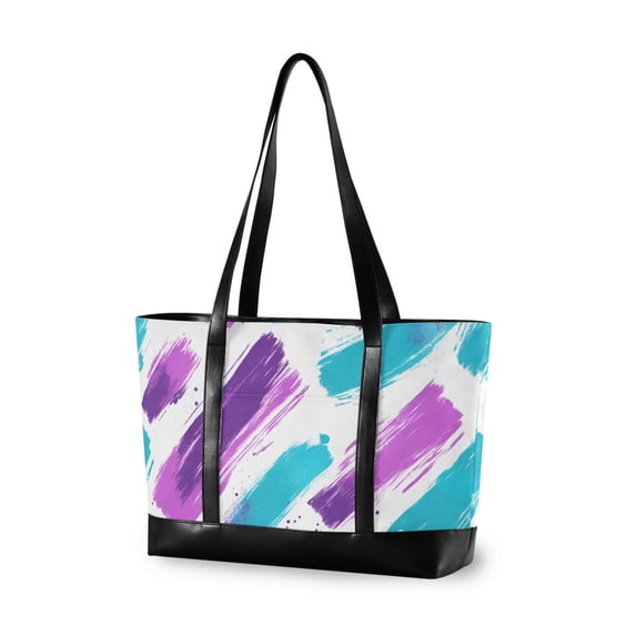 FORMRS Canvas Laptop Tote Bag for Women with 15.6" Computer Compartments Shoulder Handbag, Purple Drawing