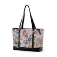 thumbnail image 1 of FORMRS Canvas Laptop Tote Bag for Women with 15.6" Computer Compartments Shoulder Handbag, Purple Floral Pattern, 1 of 7
