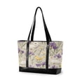 thumbnail image 1 of FORMRS Canvas Laptop Tote Bag for Women with 15.6" Computer Compartments Shoulder Handbag, Purple Floral Rabbit, 1 of 7