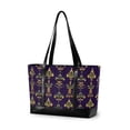 thumbnail image 1 of FORMRS Canvas Laptop Tote Bag for Women with 15.6" Computer Compartments Shoulder Handbag, Purple Flowers Pattern, 1 of 7