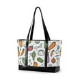thumbnail image 1 of FORMRS Canvas Laptop Tote Bag for Women with 15.6" Computer Compartments Shoulder Handbag, Purple Vegetables Pattern, 1 of 7