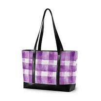 FORMRS Laptop Tote Bag for Women with 15.6" Computer Compartments Handbag, Purple and White Pattern
