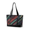 thumbnail image 1 of FORMRS Canvas Laptop Tote Bag for Women with 15.6" Computer Compartments Shoulder Handbag, Red Abstract Lines, 1 of 7