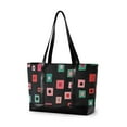 thumbnail image 1 of FORMRS Canvas Laptop Tote Bag for Women with 15.6" Computer Compartments Shoulder Handbag, Red Block Pattern, 1 of 7