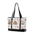 thumbnail image 1 of FORMRS Canvas Laptop Tote Bag for Women with 15.6" Computer Compartments Shoulder Handbag, Red Nordic Christmas House, 1 of 7