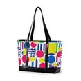 thumbnail image 1 of FORMRS Canvas Laptop Tote Bag for Women with 15.6" Computer Compartments Shoulder Handbag, Red Retro Shapes, 1 of 7