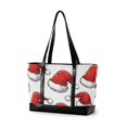 thumbnail image 1 of FORMRS Canvas Laptop Tote Bag for Women with 15.6" Computer Compartments Shoulder Handbag, Red Santa Hats Pattern, 1 of 7