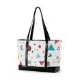thumbnail image 1 of FORMRS Canvas Laptop Tote Bag for Women with 15.6" Computer Compartments Shoulder Handbag, Red Simple Shapes, 1 of 7