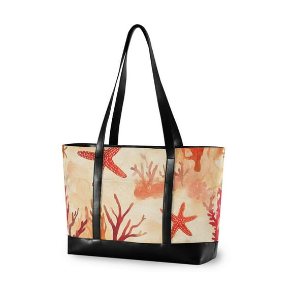 FORMRS Laptop Tote Bag for Women with 15.6" Computer Compartments Handbag, Red Starfish