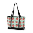 thumbnail image 1 of FORMRS Canvas Laptop Tote Bag for Women with 15.6" Computer Compartments Shoulder Handbag, Red Strawberry, 1 of 7