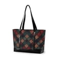 thumbnail image 1 of FORMRS Canvas Laptop Tote Bag for Women with 15.6" Computer Compartments Shoulder Handbag, Red Tartan Pattern, 1 of 7