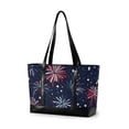 thumbnail image 1 of FORMRS Canvas Laptop Tote Bag for Women with 15.6" Computer Compartments Shoulder Handbag, Red and Blue Fireworks Pattern, 1 of 7