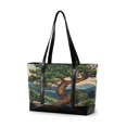thumbnail image 1 of FORMRS Canvas Laptop Tote Bag for Women with 15.6" Computer Compartments Shoulder Handbag, Retro Pine Tree, 1 of 7