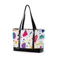 thumbnail image 1 of FORMRS Canvas Laptop Tote Bag for Women with 15.6" Computer Compartments Shoulder Handbag, Retro Round, 1 of 7