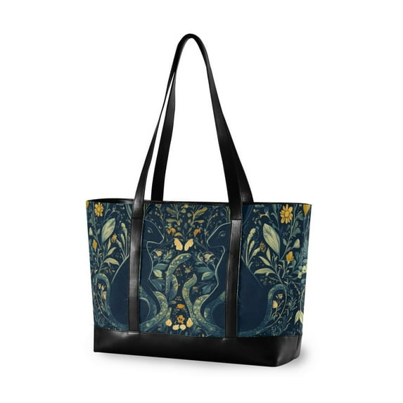 FORMRS Laptop Tote Bag for Women with 15.6" Computer Compartments Handbag, Shadowy Forest Pattern