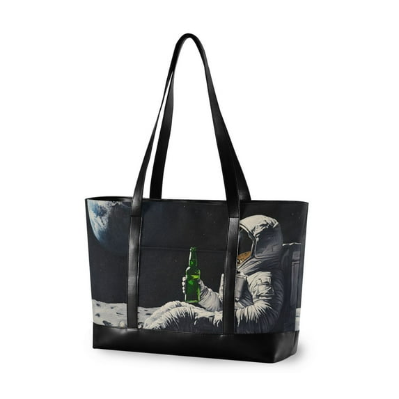 FORMRS Laptop Tote Bag for Women with 15.6" Computer Compartments Handbag, Sitting on The Moon