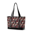thumbnail image 1 of FORMRS Canvas Laptop Tote Bag for Women with 15.6" Computer Compartments Shoulder Handbag, Skull Floral Pattern, 1 of 7
