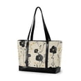 thumbnail image 1 of FORMRS Canvas Laptop Tote Bag for Women with 15.6" Computer Compartments Shoulder Handbag, Small Black Flowers, 1 of 7