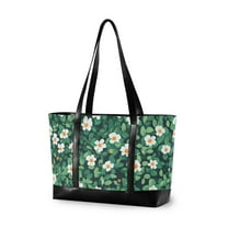 FORMRS Laptop Tote Bag for Women with 15.6" Computer Compartments Handbag, Small White Flowers