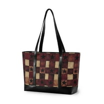 FORMRS Laptop Tote Bag for Women with 15.6" Computer Compartments Handbag, Star Spangled Squares