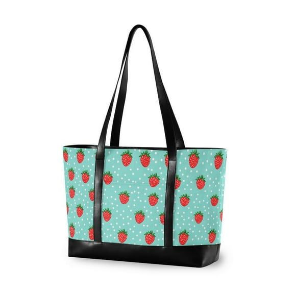 FORMRS Laptop Tote Bag for Women with 15.6" Computer Compartments Handbag, Strawberry Pattern
