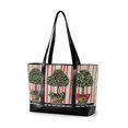 thumbnail image 1 of FORMRS Canvas Laptop Tote Bag for Women with 15.6" Computer Compartments Shoulder Handbag, Stripes Trees, 1 of 7