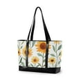 thumbnail image 1 of FORMRS Canvas Laptop Tote Bag for Women with 15.6" Computer Compartments Shoulder Handbag, Sunflowers and Leaves Pattern, 1 of 7