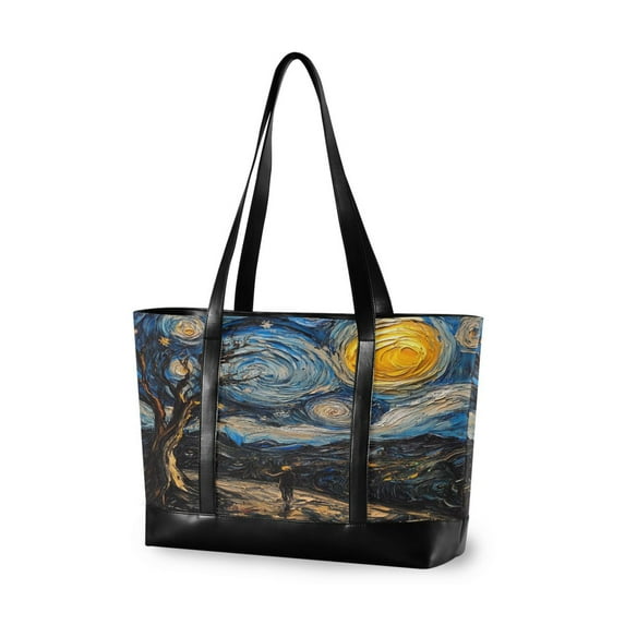 FORMRS Laptop Tote Bag for Women with 15.6" Computer Compartments Handbag, Swirling Starry Sky