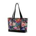 thumbnail image 1 of FORMRS Canvas Laptop Tote Bag for Women with 15.6" Computer Compartments Shoulder Handbag, Vibrant Pink Floral Pattern, 1 of 7