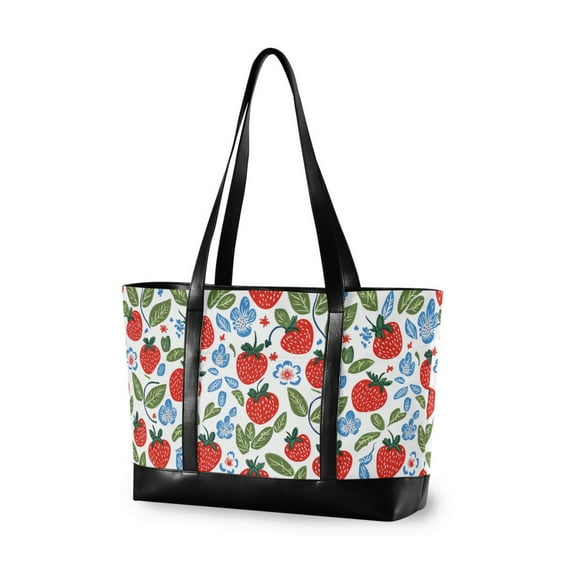 FORMRS Laptop Tote Bag for Women with 15.6" Computer Compartments Handbag, Vibrant Strawberries