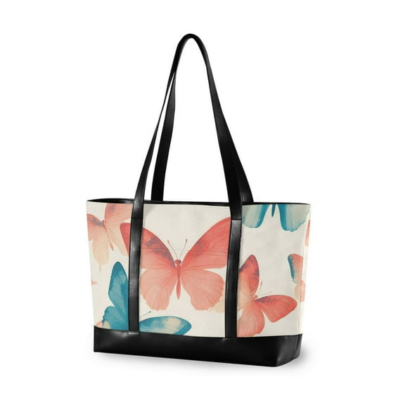 FORMRS Laptop Tote Bag for Women with 15.6" Computer Compartments Handbag, Watercolor Butterflies
