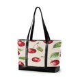 thumbnail image 1 of FORMRS Canvas Laptop Tote Bag for Women with 15.6" Computer Compartments Shoulder Handbag, Watercolor Cherry, 1 of 7