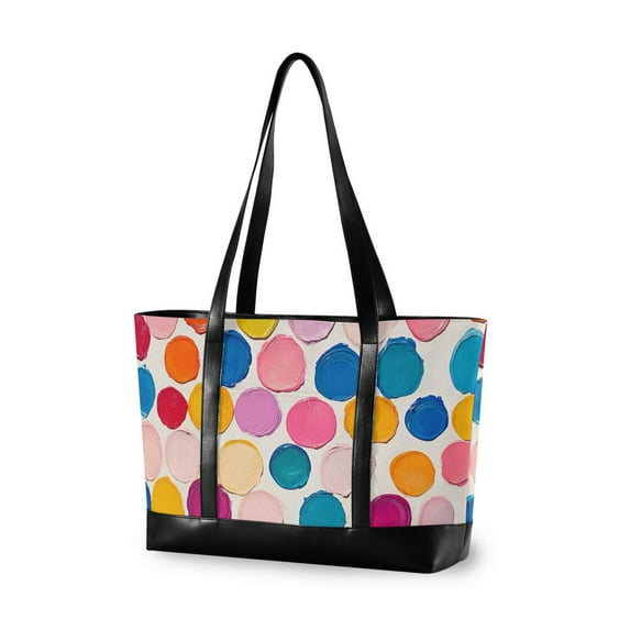 FORMRS Laptop Tote Bag for Women with 15.6" Computer Compartments Handbag, Watercolor Circles