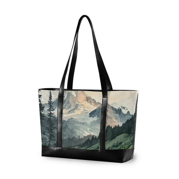FORMRS Laptop Tote Bag for Women with 15.6" Computer Compartments Handbag, Watercolor Mountatin