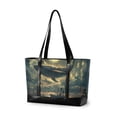 thumbnail image 1 of FORMRS Canvas Laptop Tote Bag for Women with 15.6" Computer Compartments Shoulder Handbag, Whale and Moon, 1 of 7