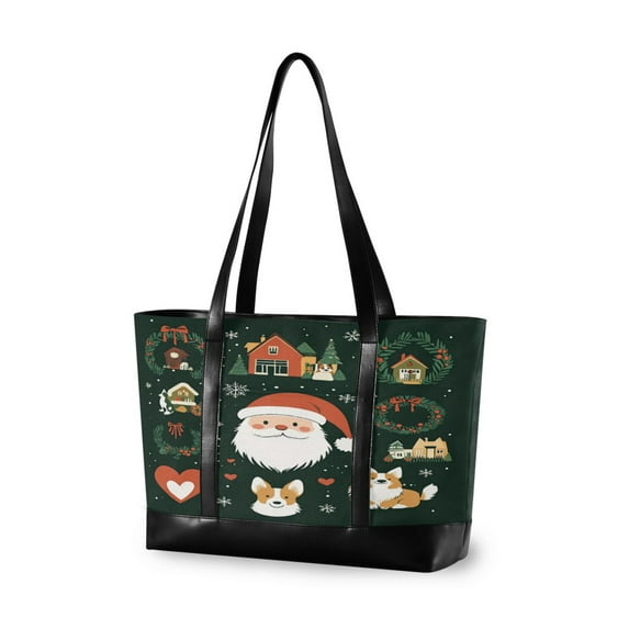 FORMRS Laptop Tote Bag for Women with 15.6" Computer Compartments Handbag, Whimsical Christmas