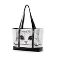 thumbnail image 1 of FORMRS Canvas Laptop Tote Bag for Women with 15.6" Computer Compartments Shoulder Handbag, White Cat, 1 of 7